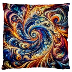 Colorful Motion Abstract Art Large Premium Plush Fleece Cushion Case (two Sides)