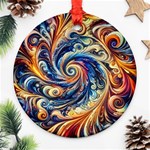 Colorful Motion Abstract Art Ornament (Round) Front