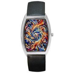 Colorful Motion Abstract Art Barrel Style Metal Watch