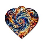 Colorful Motion Abstract Art Dog Tag Heart (Two Sides) Front