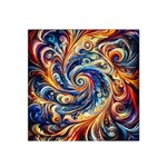 Colorful Motion Abstract Art Satin Bandana Scarf 22  x 22  Front