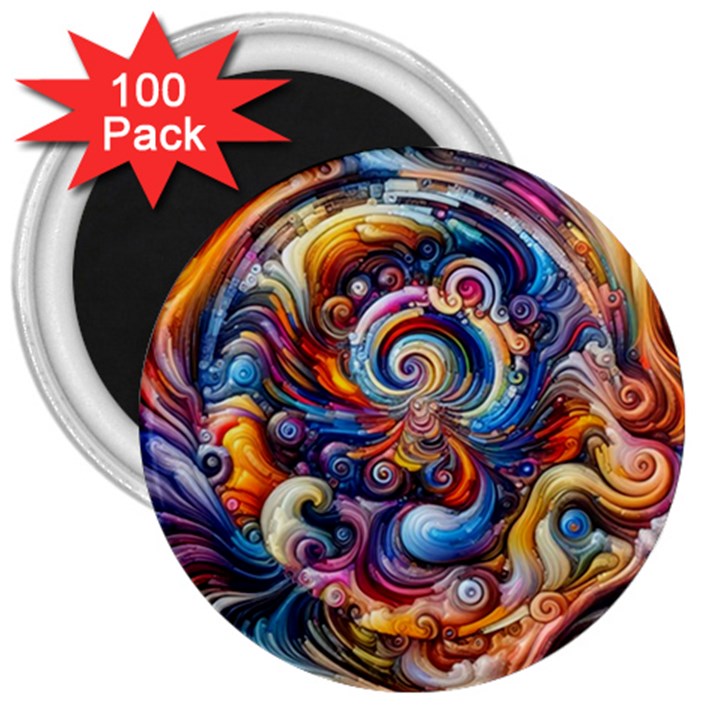 Dynamic Color Vortex 3  Magnets (100 pack)