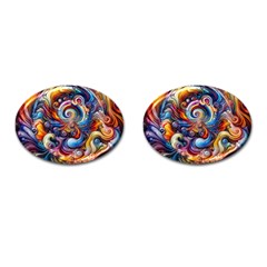 Dynamic Color Vortex Cufflinks (oval)