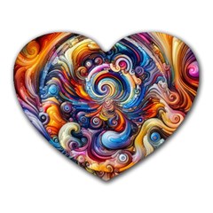 Dynamic Color Vortex Heart Mousepad by ExtraGoodSauce