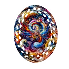 Dynamic Color Vortex Oval Filigree Ornament (two Sides)