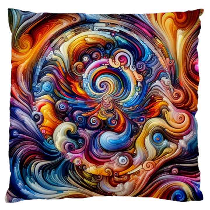 Dynamic Color Vortex Large Cushion Case (One Side)