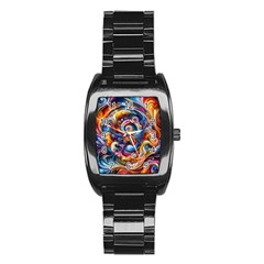 Dynamic Color Vortex Stainless Steel Barrel Watch