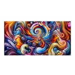 Dynamic Color Vortex Satin Wrap 35  x 70  Front