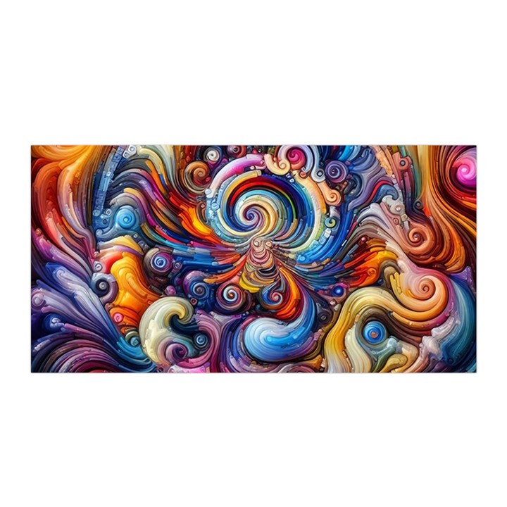 Dynamic Color Vortex Satin Wrap 35  x 70 