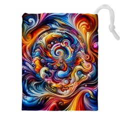 Dynamic Color Vortex Drawstring Pouch (4xl) by ExtraGoodSauce