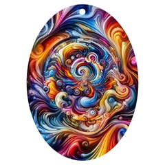 Dynamic Color Vortex Uv Print Acrylic Ornament Oval by ExtraGoodSauce