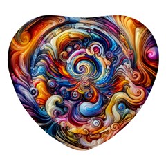 Dynamic Color Vortex Heart Glass Fridge Magnet (4 Pack) by ExtraGoodSauce