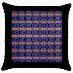 Bitcoin Logo Pattern Throw Pillow Case (black)