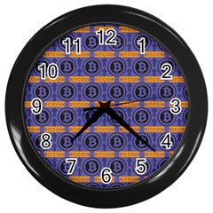 Bitcoin Logo Pattern Wall Clock (black)