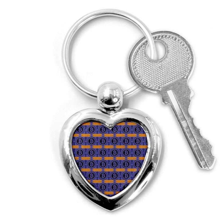 Bitcoin Logo Pattern Key Chain (Heart)