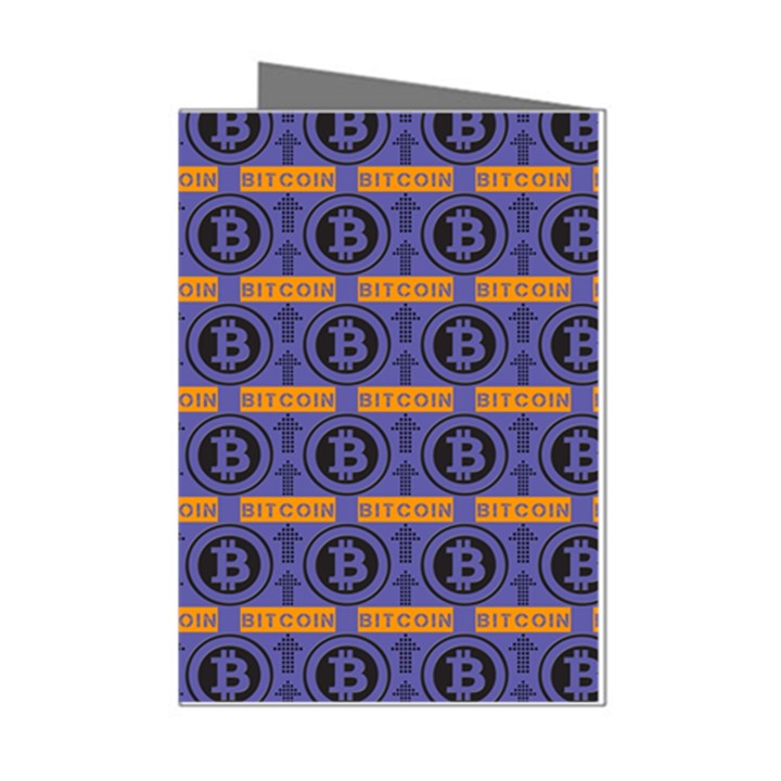 Bitcoin Logo Pattern Mini Greeting Cards (Pkg of 8)