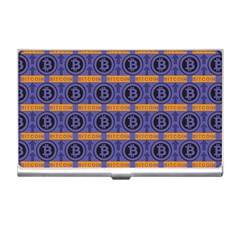 Bitcoin Logo Pattern Business Card Holder by ExtraGoodSauce