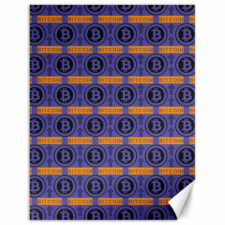 Bitcoin Logo Pattern Canvas 18  x 24 