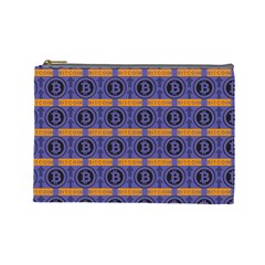 Bitcoin Logo Pattern Cosmetic Bag (large)