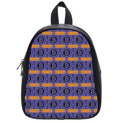 Bitcoin Logo Pattern School Bag (small) by ExtraGoodSauce