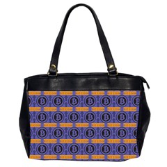 Bitcoin Logo Pattern Oversize Office Handbag (2 Sides)