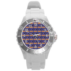 Bitcoin Logo Pattern Round Plastic Sport Watch (l)