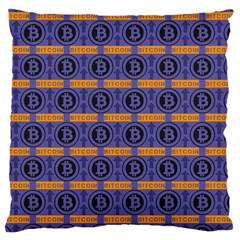 Bitcoin Logo Pattern Large Cushion Case (two Sides)