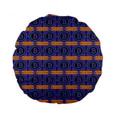 Bitcoin Logo Pattern Standard 15  Premium Round Cushions