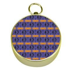 Bitcoin Logo Pattern Gold Compasses