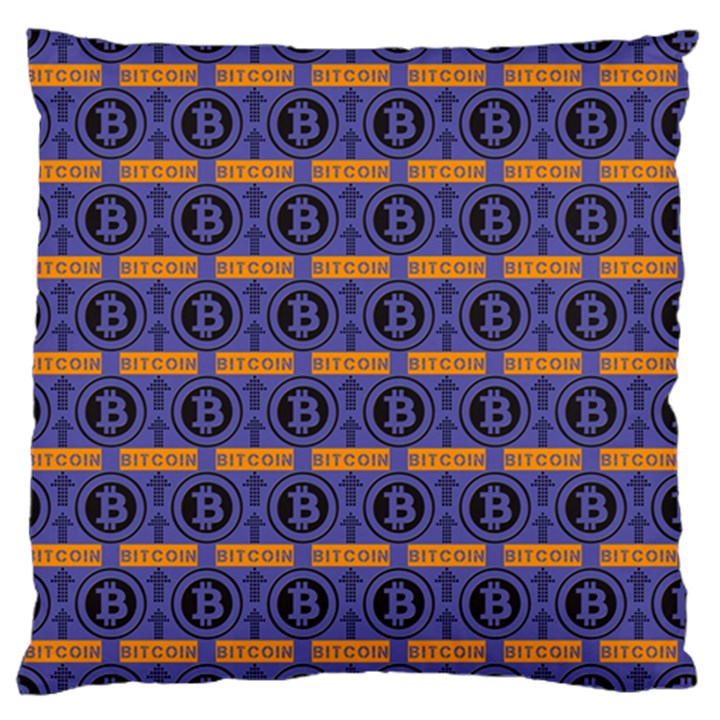 Bitcoin Logo Pattern Standard Premium Plush Fleece Cushion Case (One Side)