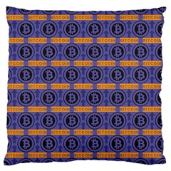 Bitcoin Logo Pattern Large Premium Plush Fleece Cushion Case (one Side) by ExtraGoodSauce