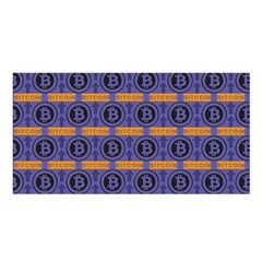 Bitcoin Logo Pattern Satin Shawl 45  X 80  by ExtraAwesomeSauce