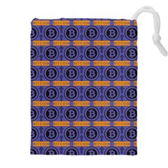 Bitcoin Logo Pattern Drawstring Pouch (4xl) by ExtraGoodSauce