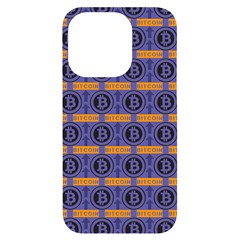 Bitcoin Logo Pattern Iphone 14 Pro Black Uv Print Case by ExtraGoodSauce