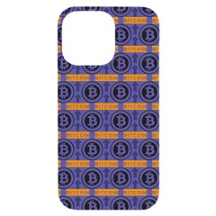 Bitcoin Logo Pattern Iphone 14 Pro Max Black Uv Print Case by ExtraGoodSauce