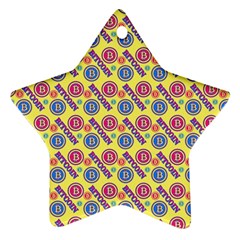 Colorful Bitcoin Pattern Ornament (star)