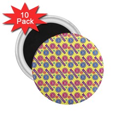 Colorful Bitcoin Pattern 2 25  Magnets (10 Pack) 