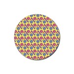 Colorful Bitcoin Pattern Rubber Round Coaster (4 pack) Front