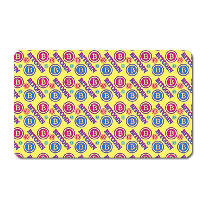 Colorful Bitcoin Pattern Magnet (Rectangular)