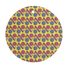 Colorful Bitcoin Pattern Round Ornament (two Sides)