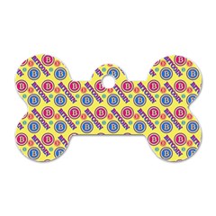 Colorful Bitcoin Pattern Dog Tag Bone (two Sides)