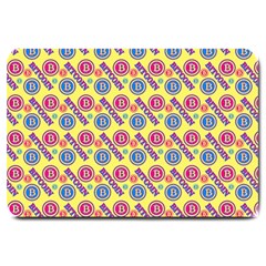 Colorful Bitcoin Pattern Large Doormat by ExtraGoodSauce