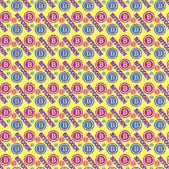 Colorful Bitcoin Pattern Play Mat (square) by ExtraGoodSauce