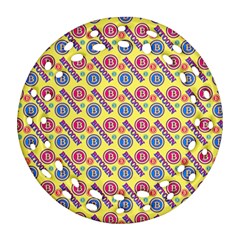 Colorful Bitcoin Pattern Ornament (round Filigree)