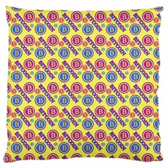 Colorful Bitcoin Pattern Large Cushion Case (one Side)