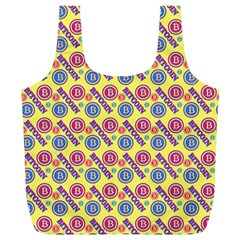 Colorful Bitcoin Pattern Full Print Recycle Bag (xl)