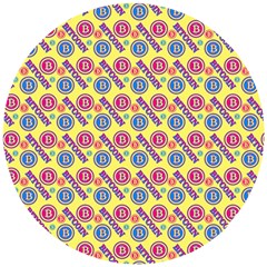 Colorful Bitcoin Pattern Wooden Puzzle Round by ExtraGoodSauce