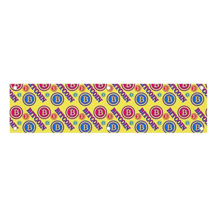 Colorful Bitcoin Pattern Banner and Sign 4  x 1 