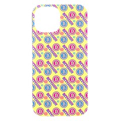 Colorful Bitcoin Pattern Iphone 15 Plus Black Uv Print Pc Hardshell Case by ExtraGoodSauce