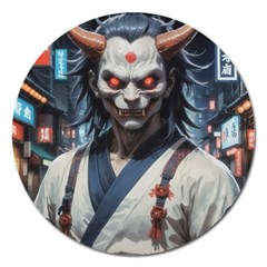 Demon Samurai Magnet 5  (round)